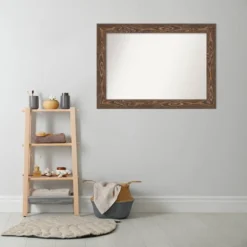 Amanti Art Bridge Brown Distressed Wood Wall Mirror - 42" x 30" -Amanti Art Shop GUEST e04a34bf 05a6 4d63 93a1 582d96452fa6