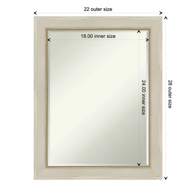 Amanti Art Parthenon Cream Petite Bevel Wood Bathroom Wall Mirror, 28.25 x 22.25 5 Amanti Art Parthenon Cream Petite Bevel Wood Bathroom Wall Mirror, 28.25 x 22.25 - Image 3
