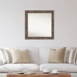 31" X 31" Non-Beveled Hard Mocha Wood Wall Mirror - Amanti Art -Amanti Art Shop GUEST e0a7d4b8 4f68 4ce4 bc74 9be9c551bb94