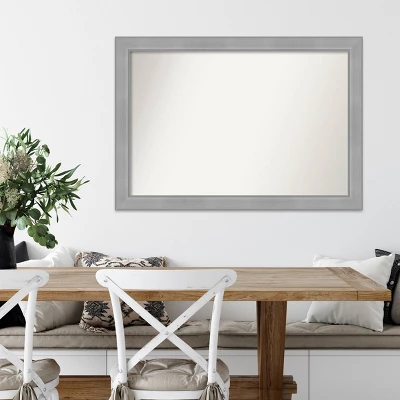 40" X 28" Non-Beveled Vista Brushed Nickel Wall Mirror - Amanti Art 8 40" X 28" Non-Beveled Vista Brushed Nickel Wall Mirror - Amanti Art - Image 6