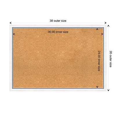 Amanti Art Morgan Wood Framed Natural Cork Board - 38" x 26" White & Blue 11 Amanti Art Morgan Wood Framed Natural Cork Board - 38" x 26" White & Blue - Image 9