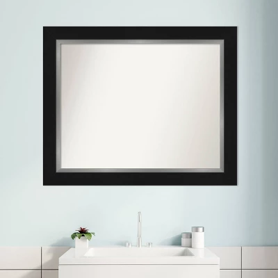 34" X 28" Non-Beveled Eva Bathroom Wall Mirror Black - Amanti Art 10 34" X 28" Non-Beveled Eva Bathroom Wall Mirror Black - Amanti Art - Image 8