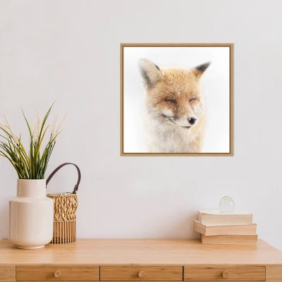 Amanti Art Satisfied Fox by Doris Reindl - 16" x 16" Sylvie Maple Framed Canvas 6 Amanti Art Satisfied Fox by Doris Reindl - 16" x 16" Sylvie Maple Framed Canvas - Image 4