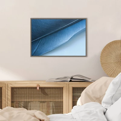 Amanti Art "Blue Feather I" by Jennifer Beavers - 23" x 16" Framed Canvas 8 Amanti Art "Blue Feather I" by Jennifer Beavers - 23" x 16" Framed Canvas - Image 6