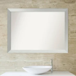 42" X 31" Non-Beveled Wood Bathroom Wall Mirror Brushed Sterling Silver - Amanti Art 13 42" X 31" Non-Beveled Wood Bathroom Wall Mirror Brushed Sterling Silver - Amanti Art -Amanti Art Shop GUEST e2a09280 b4df 448f a78b 18f2dd6c3d0a