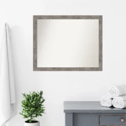 Amanti Art Marred Wood Bathroom Wall Mirror - 31" x 25" Pewter Finish 16 Amanti Art Marred Wood Bathroom Wall Mirror - 31" x 25" Pewter Finish -Amanti Art Shop GUEST e2e389bc 45d7 4935 97ce 9c712046a10d