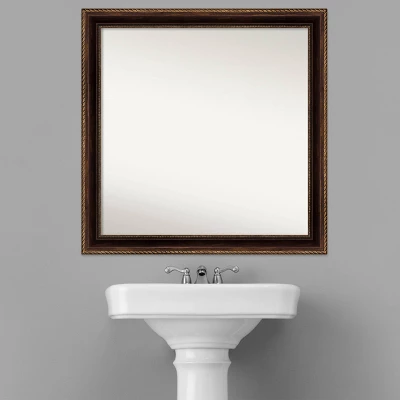 Amanti Art 30" x 30" Corded Bronze Non-Beveled Bathroom Wall Mirror 10 Amanti Art 30" x 30" Corded Bronze Non-Beveled Bathroom Wall Mirror - Image 8
