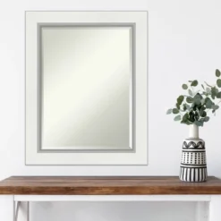 24" X 30" Eva White Framed Wall Mirror Silver - Amanti Art 12 24" X 30" Eva White Framed Wall Mirror Silver - Amanti Art -Amanti Art Shop GUEST e3ecf482 9360 4fa5 83f8 2a669dab85a7