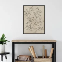 Amanti Art Outlined Leaves I by Asia Jensen Framed Canvas Wall Art - 23x30 Black -Amanti Art Shop GUEST e3ee7d71 6fa6 4dfc 8aa2 6295a04920e7