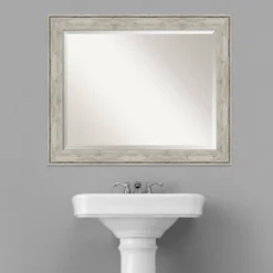 Crackled Framed Bathroom Vanity Wall Mirror Metallic - Amanti Art -Amanti Art Shop GUEST e4252e7c 67b6 456b 91ee 8e4f586449d5