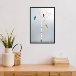 Amanti Art Three In A Tree by Marvin Pelkey Framed Canvas Wall Art - 16" x 23" -Amanti Art Shop GUEST e45cdc38 79ca 4299 a3c2 266f8f21574d