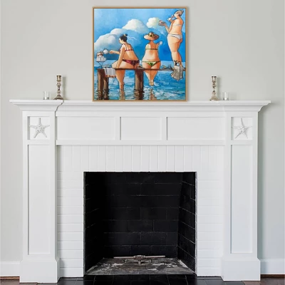 Amanti Art Tea Break On The Jetty by Ronald West - 30" x 30" Framed Canvas Wall Art 8 Amanti Art Tea Break On The Jetty by Ronald West - 30" x 30" Framed Canvas Wall Art - Image 6