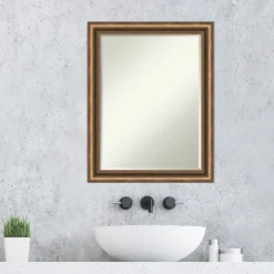 Amanti Art Manhattan Bronze Narrow Wood Bathroom Wall Mirror - 22 x 28 -Amanti Art Shop GUEST e4a07e86 f22c 4f9a 9581 9dfbc05a67e7