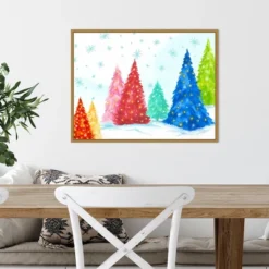 Amanti Art Magic Christmas Trees I by PI Studio Framed Canvas Wall Art - 24" x 18" -Amanti Art Shop GUEST e4a541f3 c024 4b9e 8fca ba5535c22769