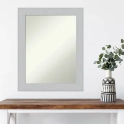 Amanti Art 22" x 28" Shiplap White Real Wood Wall Mirror -Amanti Art Shop GUEST e4b6bab5 f56d 403c a392 990bde640b06