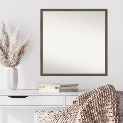 Amanti Art Svelte Clay Gray Wood Wall Mirror - 28" x 28" Modern Square Mirror 8 Amanti Art Svelte Clay Gray Wood Wall Mirror - 28" x 28" Modern Square Mirror - Image 6