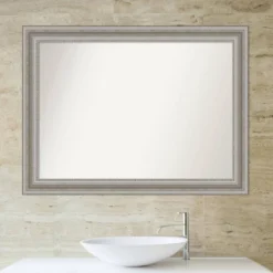 Amanti Art Parlor Silver Ornate Bathroom Wall Mirror - 44" x 33" -Amanti Art Shop GUEST e63bf3f1 4f85 4962 8297 2063aaae7031