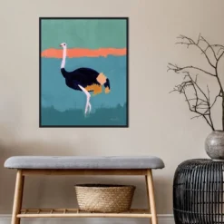 Amanti Art Ostrich by Pamela Munger Framed Canvas Wall Art - 22" x 28" Sylvie Black -Amanti Art Shop GUEST e654963f e8b6 4da2 a07e ecdd63ea6da3