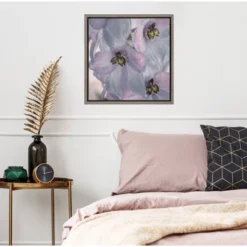 Amanti Art Delphinium Blossoms Close-up Framed Canvas Wall Art (16" x 16") -Amanti Art Shop GUEST e6748a59 e336 46b6 b65a 2ded9976ee5d