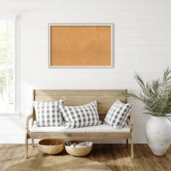 Amanti Art 38x26 Two Tone Silver Wood Framed Cork Bulletin Board -Amanti Art Shop GUEST e72e00f7 01ce 49d9 9b86 396c5378a879