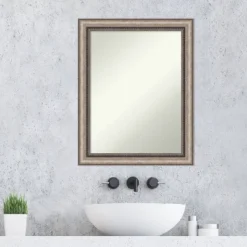 Amanti Art Lyla Ornate Silver Non-Beveled Bathroom Wall Mirror (22" x 28") -Amanti Art Shop GUEST e7744534 1f0e 403c aa80 60db6e2e77be
