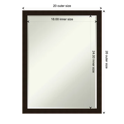Amanti Art Espresso Brown Petite Bevel Wood Bathroom Mirror - 26 x 20 In. 5 Amanti Art Espresso Brown Petite Bevel Wood Bathroom Mirror - 26 x 20 In. - Image 3