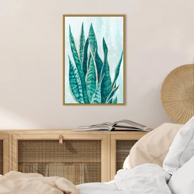 Amanti Art Eva Watts Variegated Snake Plant Framed Canvas Wall Art 6 Amanti Art Eva Watts Variegated Snake Plant Framed Canvas Wall Art - Image 4