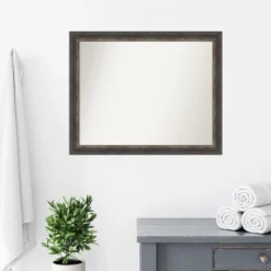 Amanti Art Bark Rustic Char Narrow Non-Beveled Bathroom Wall Mirror -Amanti Art Shop GUEST e8070401 5515 4638 b782 e922b0cf97f2