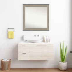 Amanti Art Fleur Champagne Silver Wood Bathroom Wall Mirror - 31x31 Square -Amanti Art Shop GUEST e840a9e9 ef24 46f9 adc2 4c2581a57e1e
