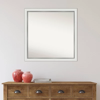 Amanti Art 29" x 29" Eva White Silver Narrow Framed Wall Mirror 9 Amanti Art 29" x 29" Eva White Silver Narrow Framed Wall Mirror - Image 7