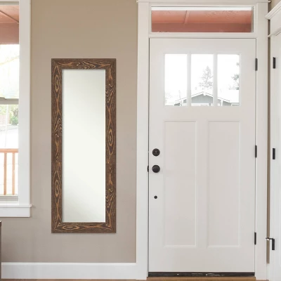 20" X 54" Non-Beveled Bridge Brown Wood On The Door Mirror - Amanti Art 9 20" X 54" Non-Beveled Bridge Brown Wood On The Door Mirror - Amanti Art - Image 7