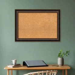 42"x30" Villa Wood Frame Natural Cork Board Oil Rubbed Bronze - Amanti Art: Wall Mount, Custom Crafted, Home & Office Decor -Amanti Art Shop GUEST e9862269 613d 4676 be79 7e23fda01583