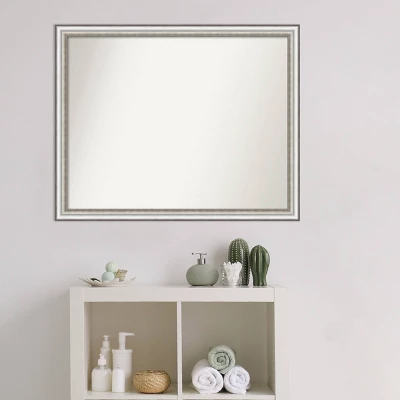Amanti Art Salon Silver Narrow Bathroom Wall Mirror - 31 x 25 Inch 8 Amanti Art Salon Silver Narrow Bathroom Wall Mirror - 31 x 25 Inch - Image 6