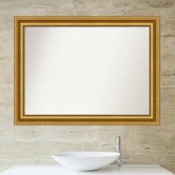 Amanti Art Parlor Gold Non-Beveled Bathroom Wall Mirror (44" x 33") -Amanti Art Shop GUEST e9ee05cf 2893 49c7 95b7 c7f00e153f83