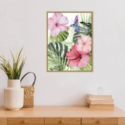 Amanti Art Paxton Parker Hibiscus and Hummingbird I Framed Canvas Wall Art, 18" x 24" -Amanti Art Shop GUEST e9eed219 6a53 4372 88b3 c5b0cb26df9a