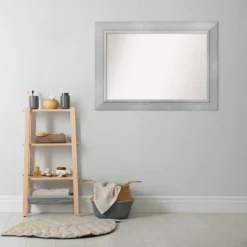 Amanti Art Romano Silver 43" x 31" Non-Beveled Wood Bathroom Wall Mirror -Amanti Art Shop GUEST e9f8ce89 140b 488e a818 c8fe1570e437