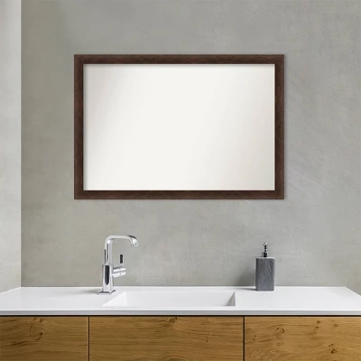 Amanti Art Modern Rectangular Warm Walnut Wood Bathroom Wall Mirror - 39" x 27" 10 Amanti Art Modern Rectangular Warm Walnut Wood Bathroom Wall Mirror - 39" x 27" - Image 8