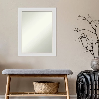Amanti Art Flair Soft White 22" x 28" Non-Beveled Narrow Bathroom Wall Mirror 6 Amanti Art Flair Soft White 22" x 28" Non-Beveled Narrow Bathroom Wall Mirror - Image 4