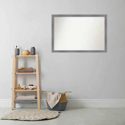 39"x27" Non-Beveled Edwin Wood Bathroom Wall Mirror Gray - Amanti Art: Modern Rectangle, Wall Mount 9 39"x27" Non-Beveled Edwin Wood Bathroom Wall Mirror Gray - Amanti Art: Modern Rectangle, Wall Mount - Image 7