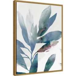 18" X 24" Indigo Sprig I By Isabelle Z Framed Canvas Wall Art - Amanti Art