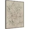 Amanti Art Asia Jensen Outlined Leaves I Framed Canvas Wall Art Gray Wash