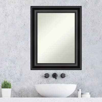 Amanti Art Grand Black 24" x 30" Non-Beveled Bathroom Wall Mirror 8 Amanti Art Grand Black 24" x 30" Non-Beveled Bathroom Wall Mirror - Image 6
