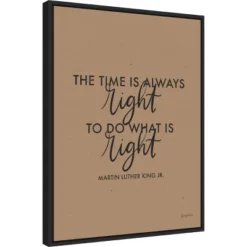 18" X 24" Words Of Wisdom IV Black - The Time Is Right By Becky Thorns Framed Canvas Wall Art Black - Amanti Art