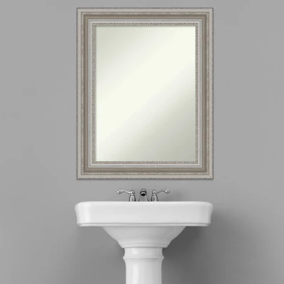 Amanti Art Parlor Silver 24" x 30" Non-Beveled Ornate Bathroom Wall Mirror 8 Amanti Art Parlor Silver 24" x 30" Non-Beveled Ornate Bathroom Wall Mirror - Image 6
