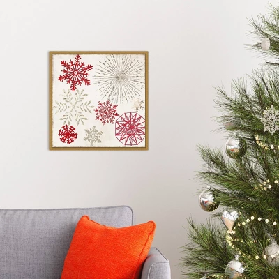 16" X 16" Merry Christmas Sparkles Snowflakes By PI Studio Framed Canvas Wall Art - Amanti Art 6 16" X 16" Merry Christmas Sparkles Snowflakes By PI Studio Framed Canvas Wall Art - Amanti Art - Image 4