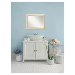 Amanti Art Country White Wash Framed Beveled Wall Mirror - 32" x 26" -Amanti Art Shop GUEST ee52369c a3cb 4cba a6a8 c8b6f0683163