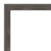Amanti Art Pinstripe Lead Grey Petite Bevel Wood Bathroom Wall Mirror - 26.5 x 20.5