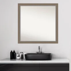 Amanti Art Eva Brown Narrow Square Bathroom Wall Mirror, 29 x 29 17 Amanti Art Eva Brown Narrow Square Bathroom Wall Mirror, 29 x 29 -Amanti Art Shop GUEST ef2eb853 9831 4bb7 a52e 3f647cbc3585