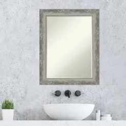 Amanti Art Waveline Silver Narrow Petite Bevel Bathroom Wall Mirror - 28.5 x 22.5 14 Amanti Art Waveline Silver Narrow Petite Bevel Bathroom Wall Mirror - 28.5 x 22.5 -Amanti Art Shop GUEST ef5594bb 017f 4d54 aae0 88284a33930d