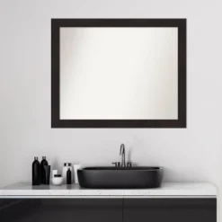 Amanti Art Furniture Espresso Narrow Bathroom Wall Mirror (32" x 26") -Amanti Art Shop GUEST ef939df4 badb 428c 9ca0 e7e71504db60